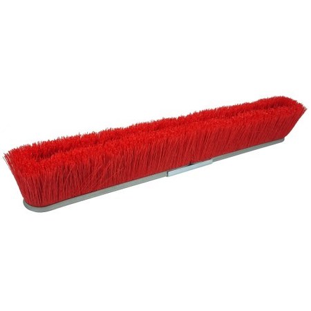 WEILER 18" Vortec Pro Medium Sweep Strip Broom, Red Polypropylene Fill 25290